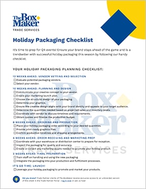 Holiday Packaging Checklist Trade 300