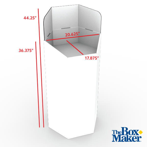 RDP012 Hexagon Dump Bin Display Small Plain